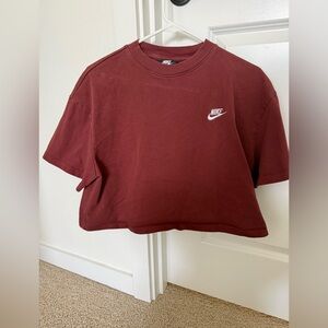 Nike Burgundy Cropped Tee